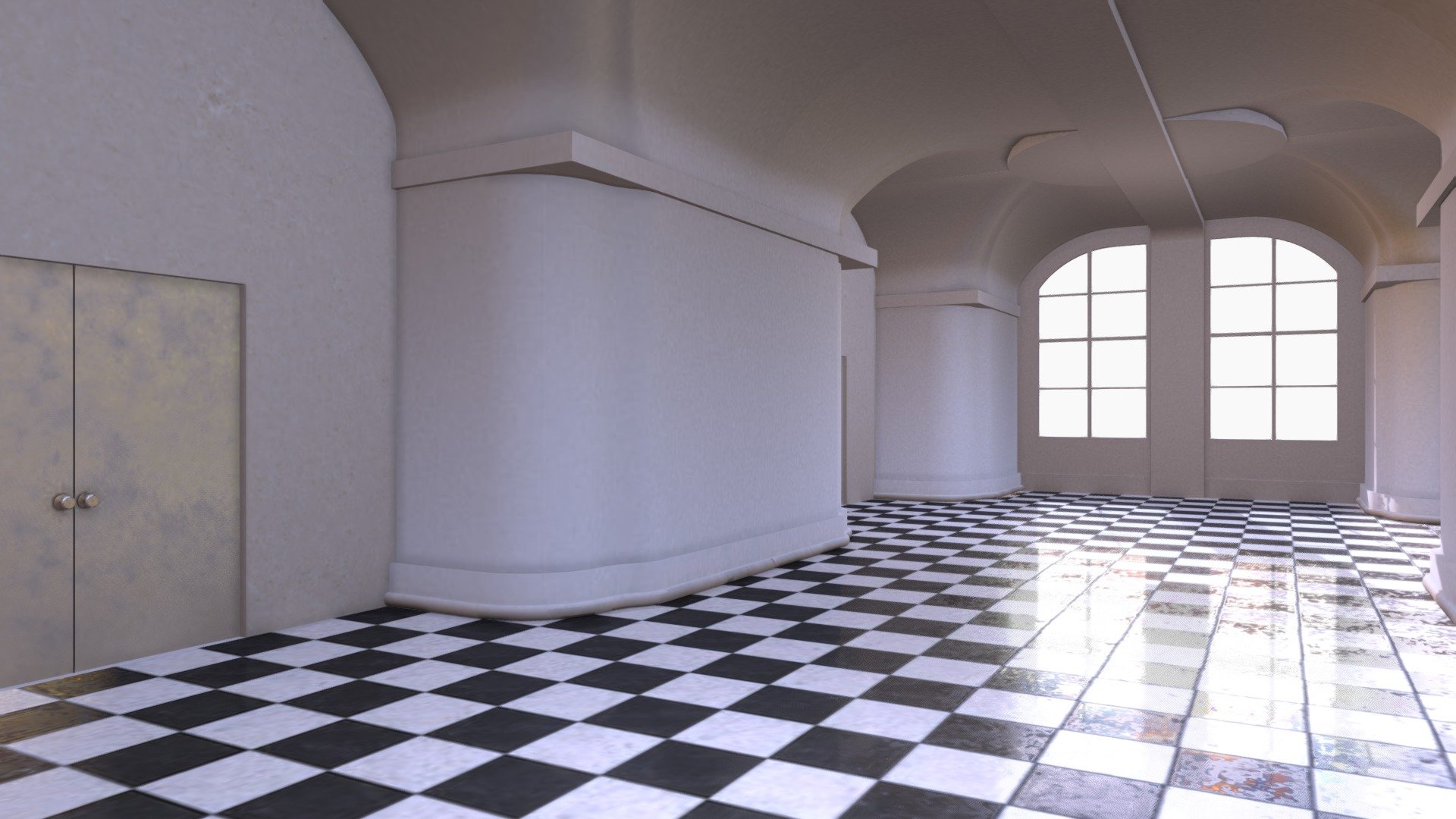 Checkered Floor Hallway
Textures baked in Blender