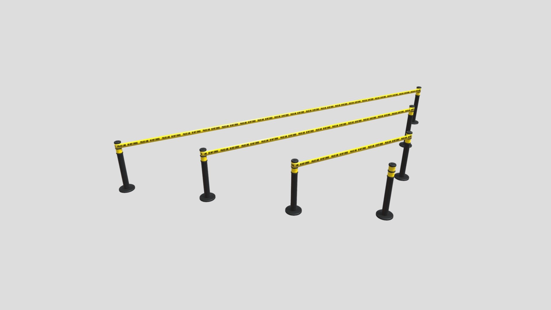 This Police Crime Scene tape Barrier Pack is perfect for any crime or police scene and comes in multiple length for extra variety, small, medium, and large. As well as the individual cone.

This Includes:

The Mesh (Small, Medium, Large)
4K and 2K Texture Set (Albedo, Roughness, Normal, Height)
The meshes have Been UV Unwrapped with vertex colors for eaasy retexturing. All meshes share one texture set.