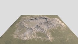 Volcano_Mountain_Terrain Version 6 trees, scene, landscape, forest, terrain, canyon, hill, snow, mountain, valley, cliff, 4k, volcano, unreal-engine, snow-mountain, pbr, environment, noai