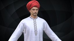 Indian traditional cloth suit for man couch, indian, asian, india, professor, sikh, nothern, turban, pajama, fashin, character, 3d, man, human, male, clothing, maharashtra, kurta, payzama, panjabi