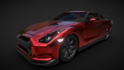 Nissan GT-R 2008 red, nissan, 2008, gtr, gt-r, r34, substancepainter, substance, maya, vehicle, pbr, car