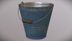 Metal Bucket bucket, gameready