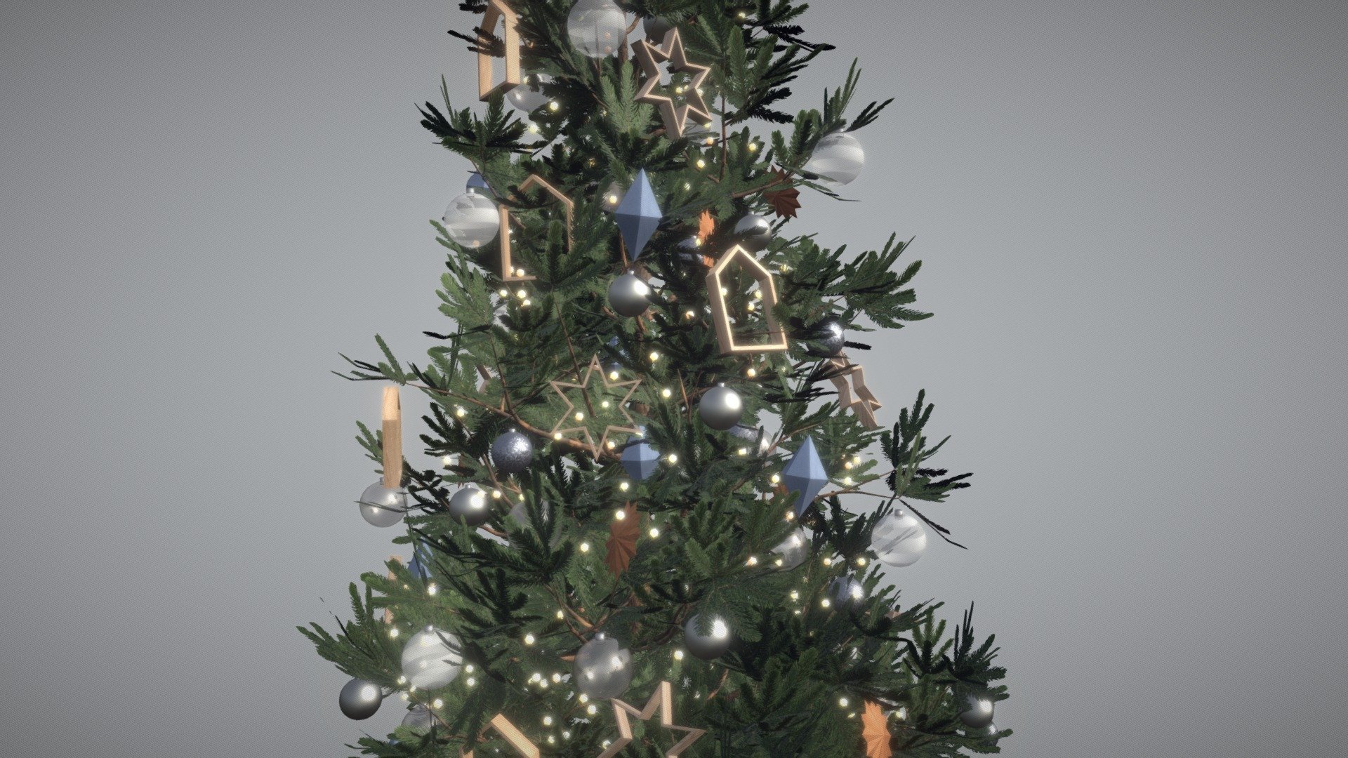 Detailed model of a Christmas tree with toys in a scandi style.
Model was updated: improved UV maps and textures, added new file formats.

A green spruce with Christmas decorations will brighten up any interior.

And also add a festive mood to your 3D project, game or metaverse:)



Video about the model


Model info



clean topology, 65k faces

clean UV

8 sets of texture maps in 4K and 2K resolution

8 materials

ready to use in blend, fbx and obj format

Built with Blender. Origin Blender file attached.


Thanks for watching^.^
If you have problems with the purchase you can find me by email tochechkavhoda@gmail.com on other services: cgtrader, booth, unity assetstore.

Have questions about the model? Mail me: tochechkavhoda@gmail.com