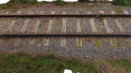 Rail Road/Train Track gravel, Trollhättan NOHAB train, railroad, eisenbahn, railtrack, traintracks, metashape, agisoft, game, gameasset, eisenbahnschienen