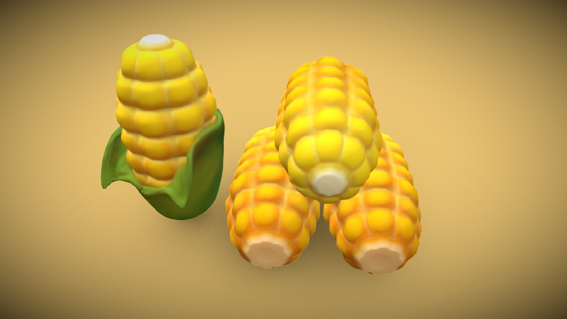 Made in 3DS Max/Zbrush and texture in Substance Painter/Photoshop.

One single corn has 1514 Polygons and the leaf mesh has 937 Polygons, so in total the corn mesh has 2451 Polygons.

Included maps:

• Diffuse

• Normals

• Roughness

• Ambient Occlusion

• Subsurfacing Scattering map.