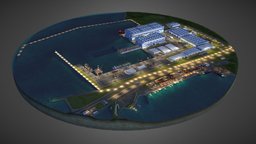Kotlin Island. Exterior Night augmentedreality, night, ar, water, large, shipyard, ipadpro, factory, motionpix