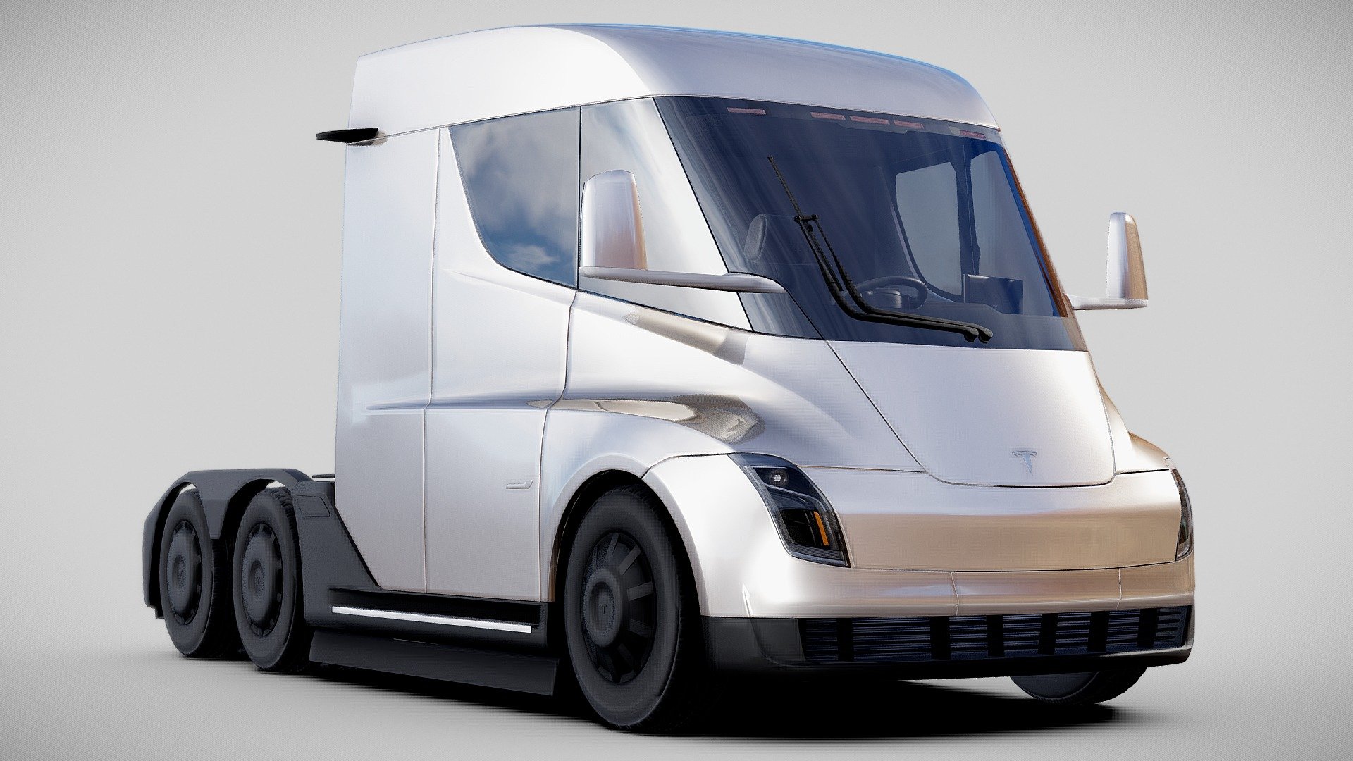 Tesla Semi truck
.

HIGH END / high poly / fully editable / rigable / interiour

by getting this model you have full control on meshes and materials

you can even subdivide all parts for having better looking details.

.

**don't forget to like and share your thoughts!! 🍻 .

and also follow for goods ;)

.

you can support me by folowing me on instagram

my ig: ZIRODESIGN