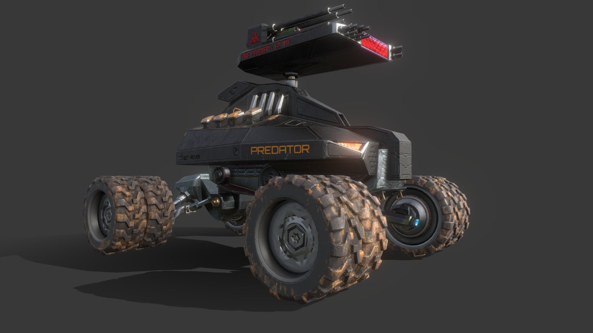 **PREDATOR BOT ROVER

This Predator BOT ROVER is ready to be used in any game development purpose or comercial / personal production use and FILM VFX

Vechicle Type:- BOT ROVER 
Vehicle Model: SCORPION STINGER
Vehicle Name: Predator
Vechicle Tech: BOT ROVER TECH
Drive Train : DUAL BELT
Weapon Type : QUAD SHOT / FIRE CLUSTER EZ 101
**Designed By : Vijayasarathi

HIGH Detail Modeling and Texturing done For Game Integration / film production , Geometries are seperable Materials and Textures

Meshes can be seperated and rigged according to your requirements of your projects

THis Predator BOT ROVER Can Be can be used FPS/TPS Style Games (Ease of USe) and for Sci- Fi Movie Production

**Please Give Your Valuable Feedback After Downloading and Hit the Like if you Do..!