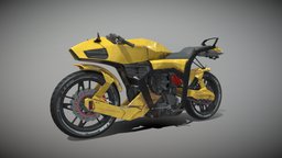 Sci-fi motorcycle - Animated bike, wheel, motorbike, cyber, moto, cyberpunk, motorcycle, sportscar, biker, auto, vehicledesign, science-fiction, lowpolymodel, originaldesign, scifiprops, scifimodels, cyberpunk2077, vehicle, lowpoly, scifi, design, futuristic, animated, cycles, rigged, bikemodeling, noai