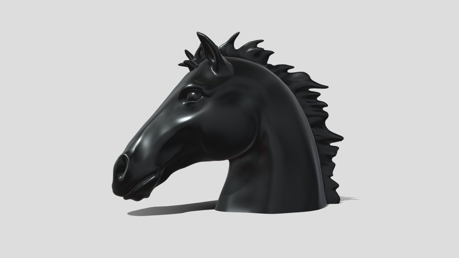Horse head sculpture. Easy to print.