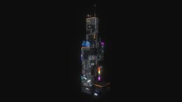 Cyberpunk Futuristic building Kitbash Bundle_001 buildings, cyberpunk, fantastic, bundle, kitbash, scifiobjects, scifiprops, scifibuilding, scifi