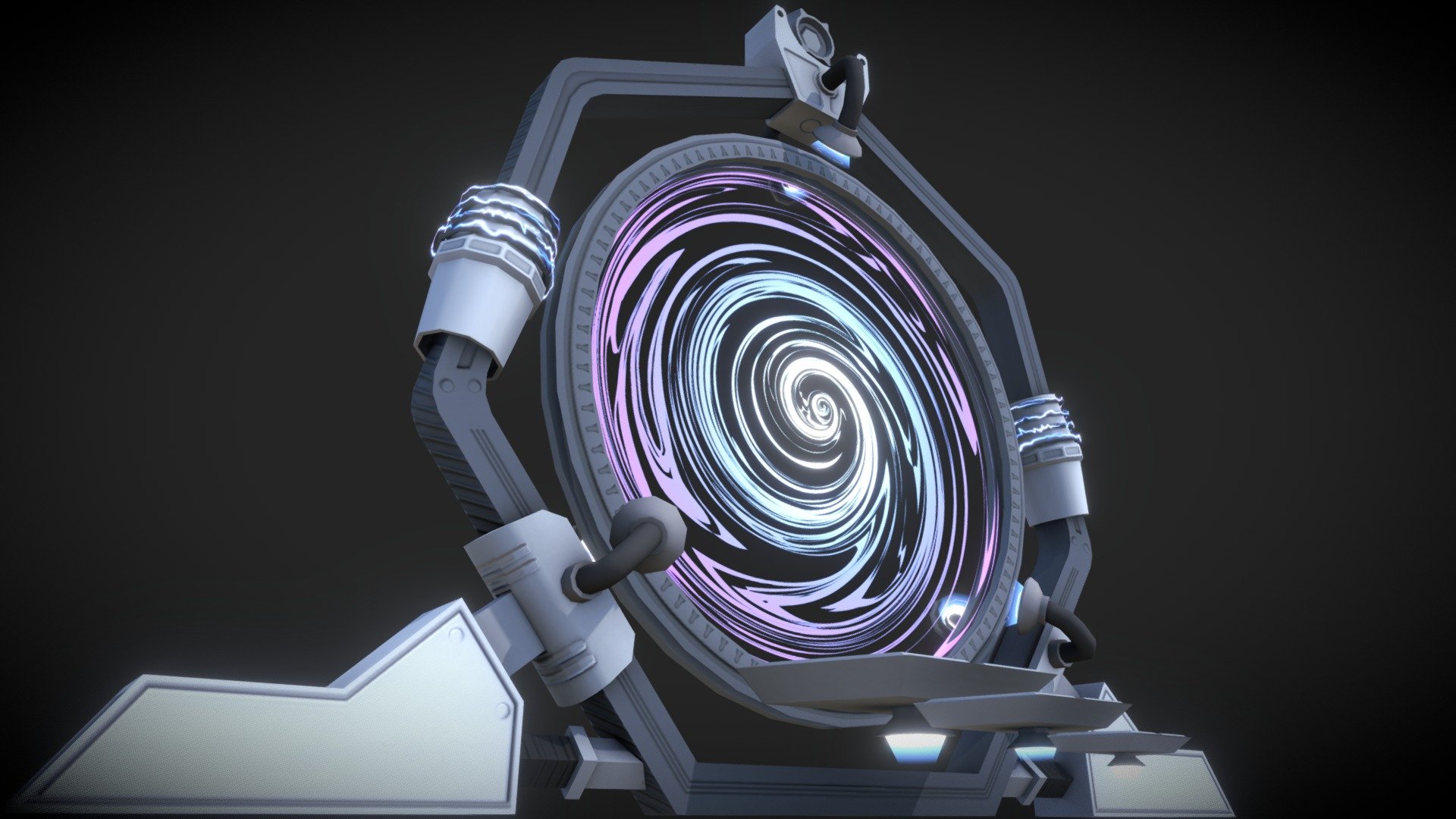 I wish I had a portal to another dimension&hellip;

This is an old model I started in a previous Sketchfab's challenge (I wish I could had a&hellip;) which I left because I ran out of time and then recently I decided to get back to finish and animate it!