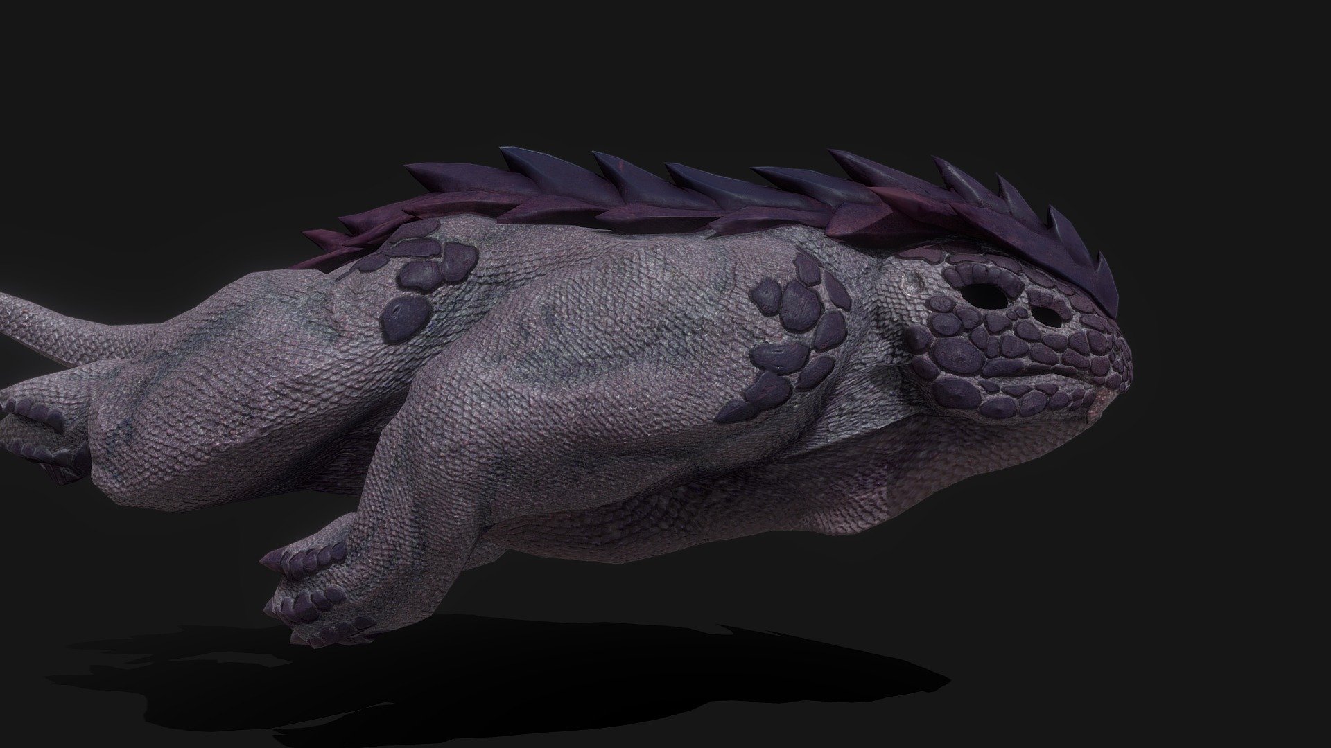 An animated Alien Mud Beast!

Designed for games in Low-poly PBR including Albedo, Normal, AO, and Roughness 4K textures.

This model from Ferocious Industries can be found in 3 different material skins, and this one uses the ‘Violet’ texture set.

7345 Triangles.