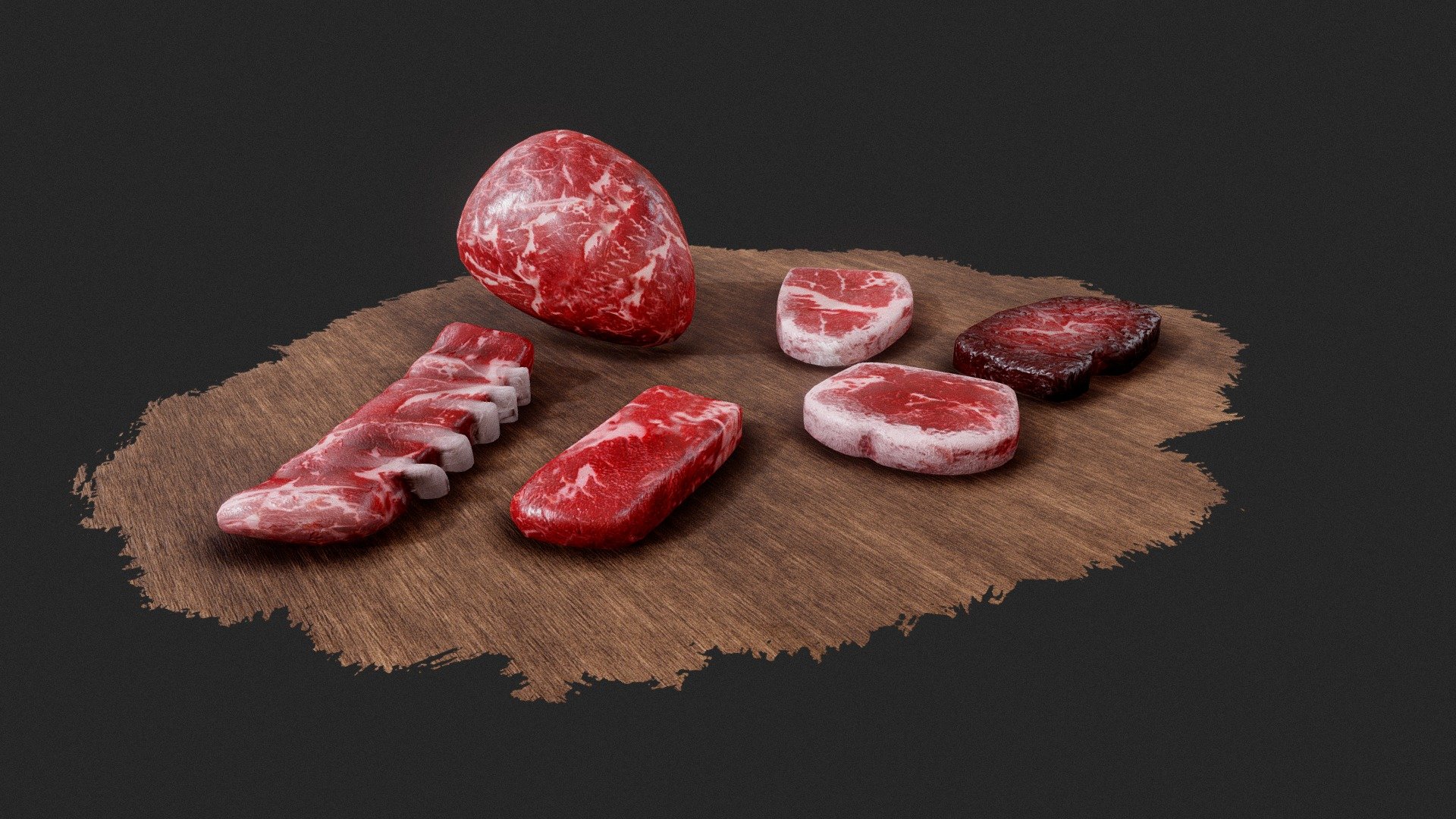 Some expirimental, realistic red meat models.
Most of them are rare haha. Feel free to use them in games, or animations if you'd like. Just a for fun project for me.