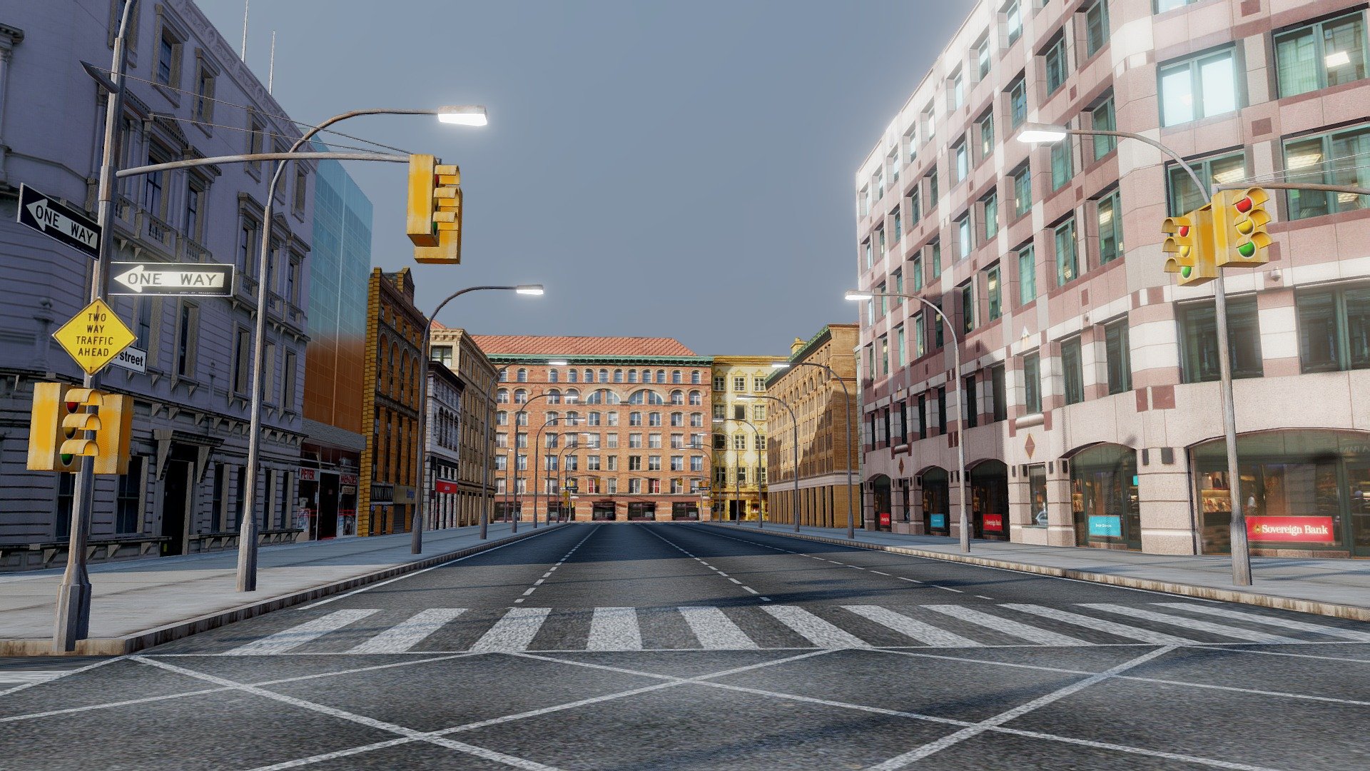 This city was made using mainly photographic data.
The model is made up of 1 very detailed tilable block for easy expansion, detailed road network, billboards, and street furniture.
The building texture sizes vary

This model can be used for interactive purposes (eg. game environments, Vr walkthroughs etc.)