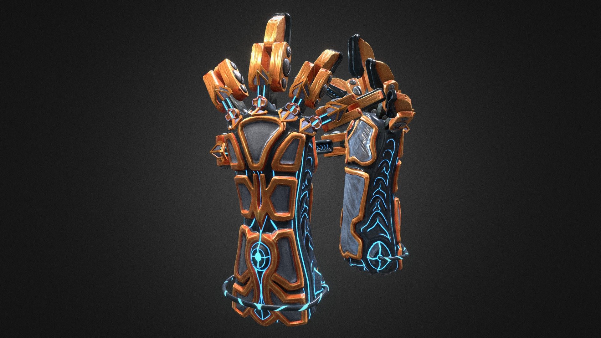 Piece of armor for your hands. Made with Blender. All textures baked in one map. Do it for Fun hope you liked.