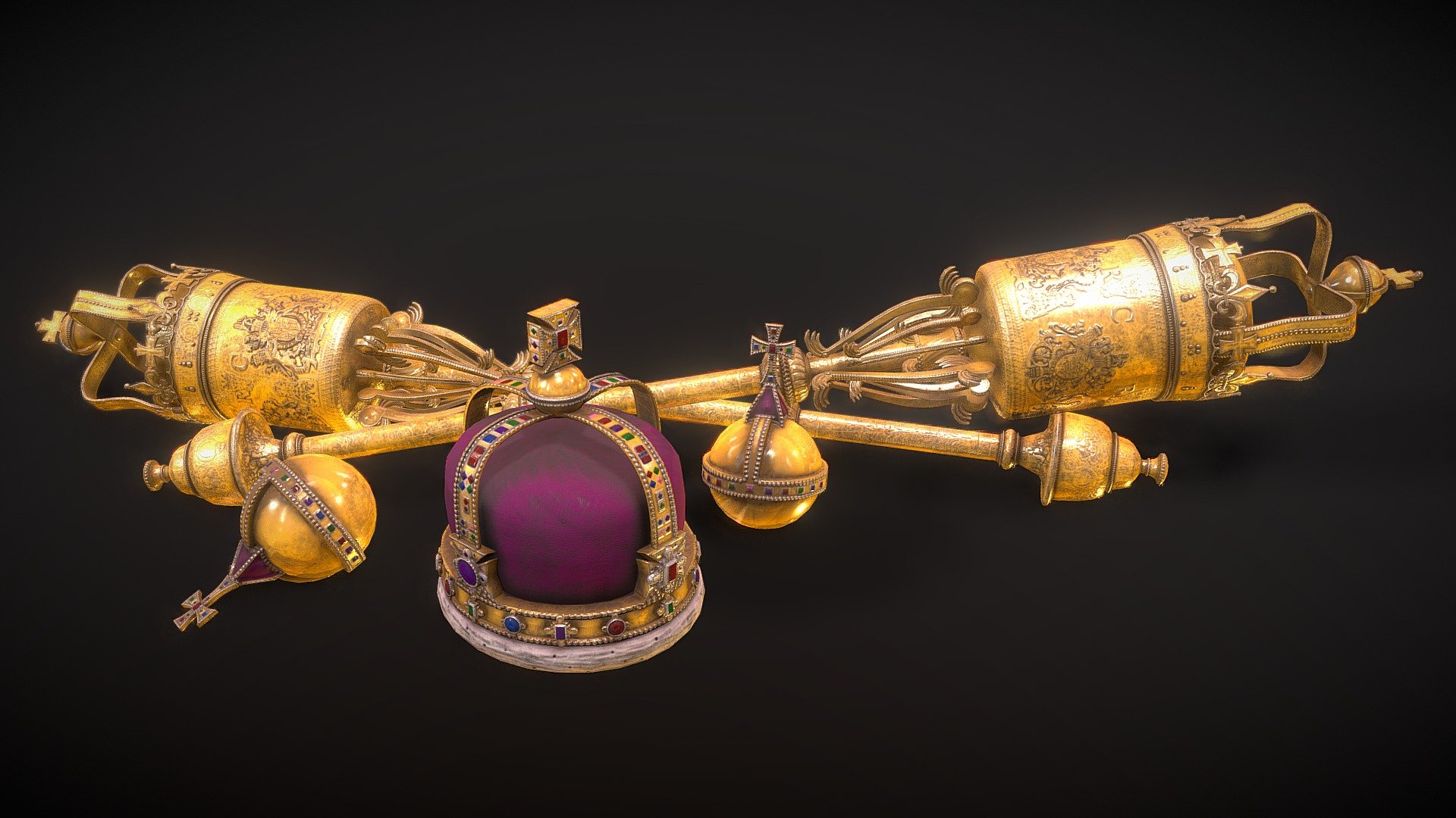 The queens jewels, created for Fallout London, a mod set in London, built in Bethesda’s Fallout 4.\n\nFeaturing the sovereign's orb, queens coronation crown and Charles II ceremonial mace. All wearable, throwable, misc items and weapons for fallout 4.