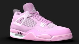 Jordan 4 Off White Pink shoe, style, white, 4, fashion, off, runner, foot, classic, nike, four, footwear, sole, sneaker, hype, jordan, jumpman, character, air, sport, clothing