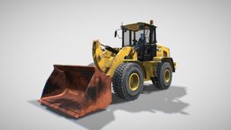 CAT 930M Front Loader wheel, front, caterpillar, loader, rusted, used, machine, demolition, bergen, wheelloader, substancepainter, substance, asset, game, vehicle, gameasset, car, construction, industrial, kristiania, fagskolen, cat930m