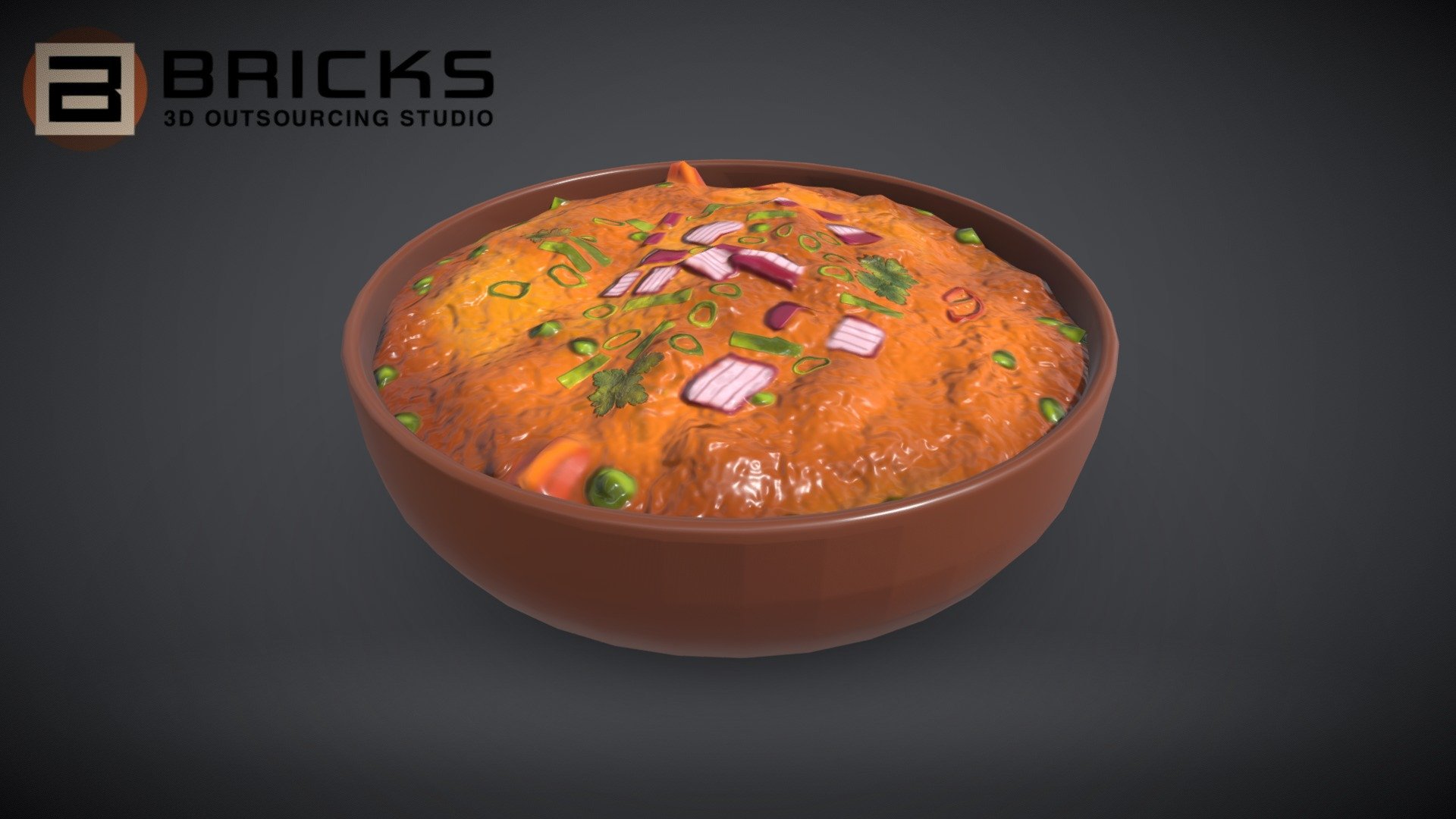 PBR Food Asset:
Pav Bhaji
Polycount: 2136
Vertex count: 1104
Texture Size: 2048px x 2048px
Normal: OpenGL

If you need any adjust in file please contact us: team@bricks3dstudio.com

Hire us: tringuyen@bricks3dstudio.com
Here is us: https://www.bricks3dstudio.com/
        https://www.artstation.com/bricksstudio
        https://www.facebook.com/Bricks3dstudio/
        https://www.linkedin.com/in/bricks-studio-b10462252/
