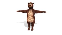 bear ( Rigged & Blendshapes ) hair, bear, caricature, humanoid, forest, toon, avatar, pet, cartoony, claws, grizlie, personaje, t-pose, nature, fauna, oso, caricatura, skinned, cartoony-character, rigged-character, brownhair, character, unity, unity3d, cartoon, animal, characterdesign, rigged, humanoid-character