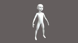 Cartoon Kid Base Body Mesh topology, kid, basemesh, uvmapped, disneycharacters, cartoon, lowpoly, disneymesh, bodytopology