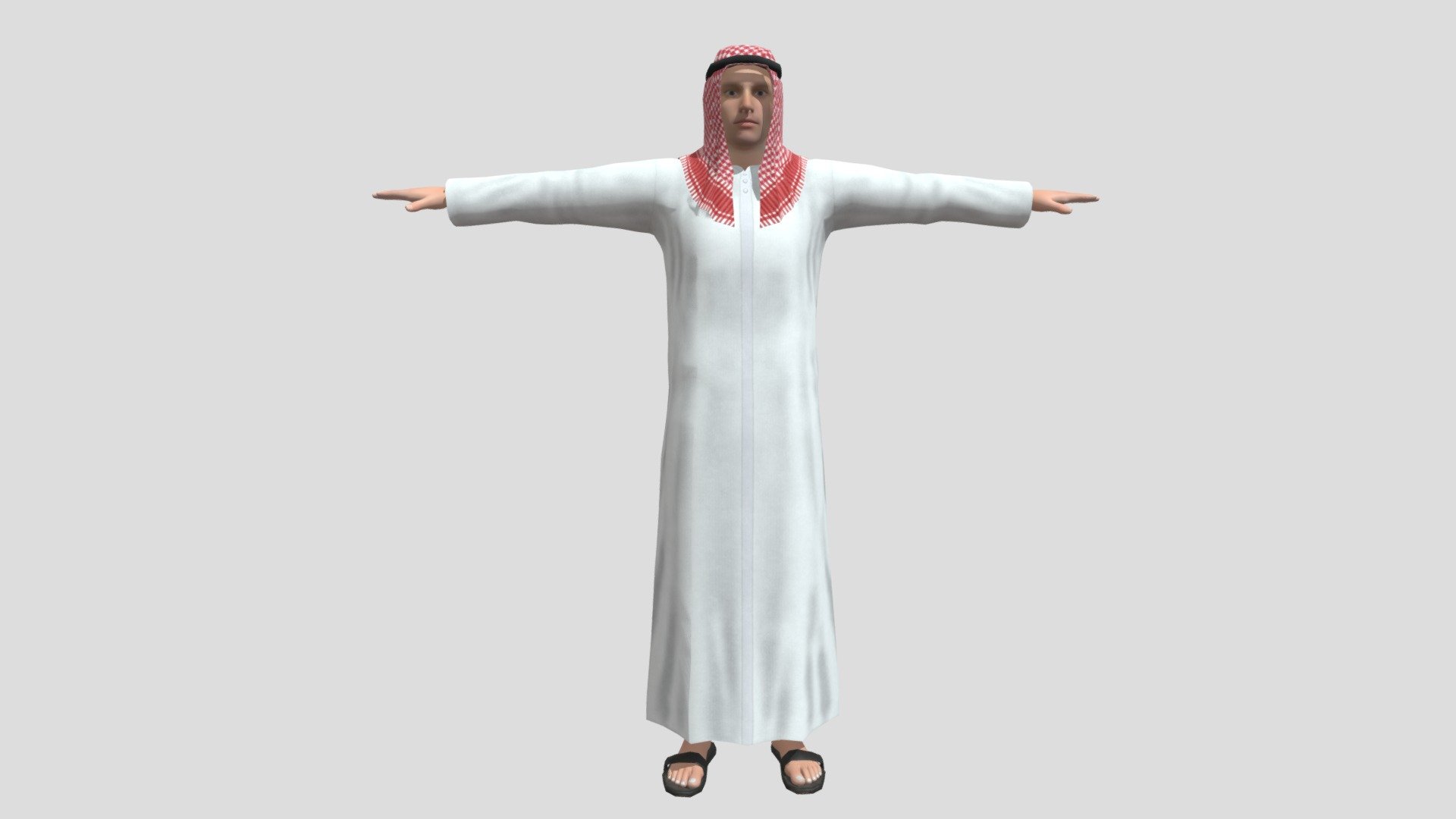 Description:
Arab Male 3D model is a high quality, photo real model that will enhance detail and realism to any of your game projects or commercials. The model has a fully textured, detailed design that allows for close-up renders. 
Features:
• High quality polygonal model with detailed texture, correctly scaled for an accurate representation of the original object.
• Maya 2019 V-Ray and standard materials scenes along with multiple other file formats.
• Texture files are given in .jpg formats for easy access.
• All preview images are rendered using Autodesk Maya vray
• No cleaning up necessary, just drop your models into the scene, Load the texture and start rendering.
• No special plugin needed to open scene.