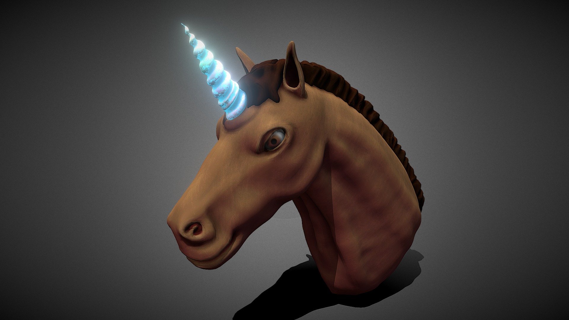 A Unicorn Head made for  horse anatomy study