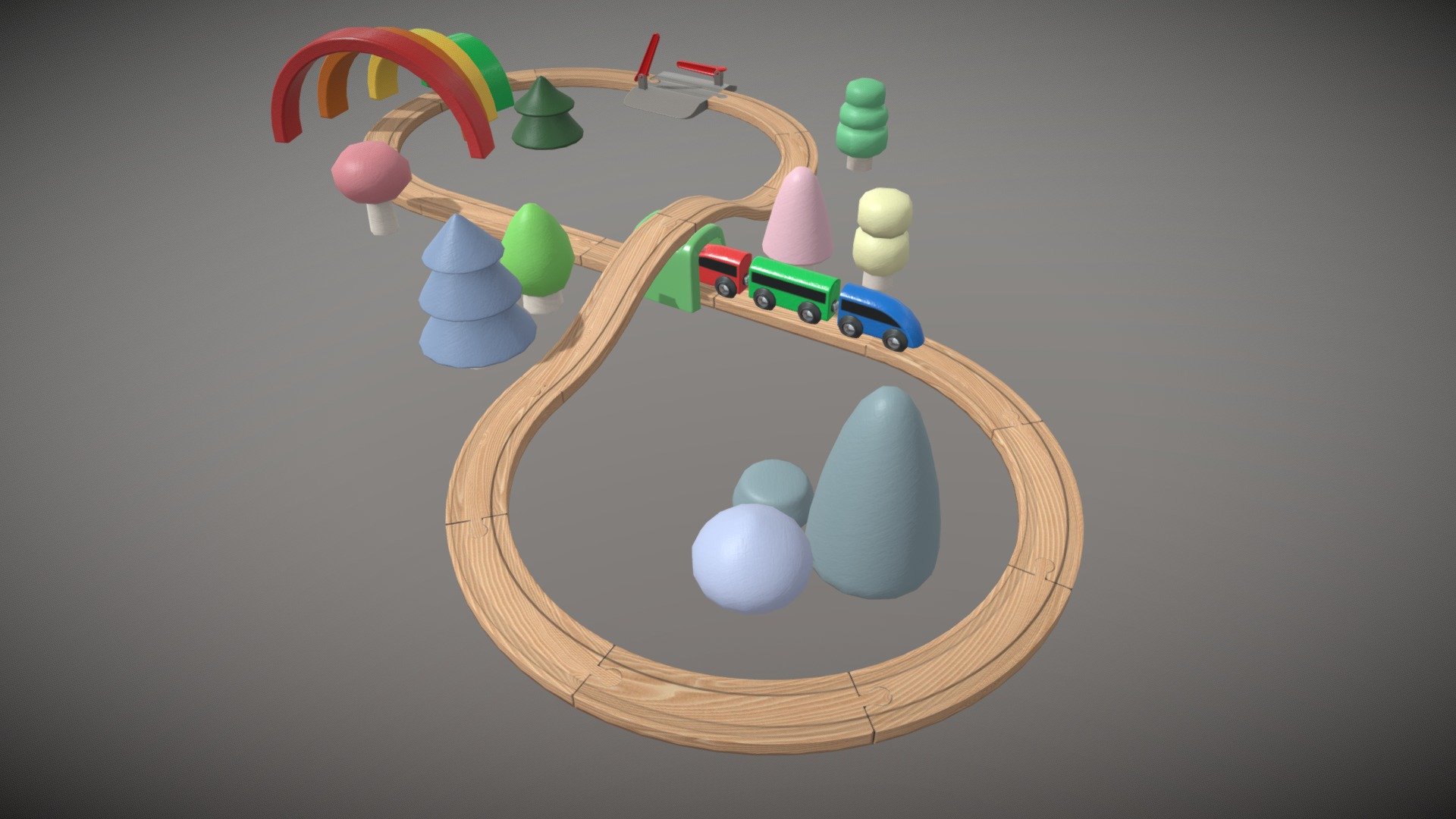 3D model Wooden Train by AlekRazum.