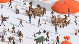 Low Poly Autumn People Pack - Posed trees, fireplace, well, baby, orange, people, population, sitting, hanging, women, jacket, pack, park, family, fall, sweater, cold, warm, autumn, crowd, bonfire, chatting, blender, lowpoly, axe, city, human, person, otono