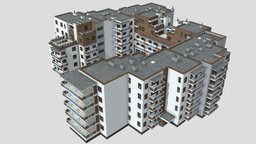 Polish modern housing estate (lite) residential, polish, low-poly, house