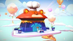 Stylized metaverse scene scene, planet, flower, assets, coffee, platform, buildings, float, creative, chef, island, vr, hub, lotus, pizza, colors, staffpicks, colorful, slice, envrionment, environment-assets, metaverse, character, unity, asset, game, blender, art, lowpoly, design, gameasset, stylized, animated, shop, concept, modular