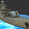 Corvette KRI Fatahillah 361 Class ships, 361, gameassets, kri, fatahillah, modeling, 3d, blender, lowpoly