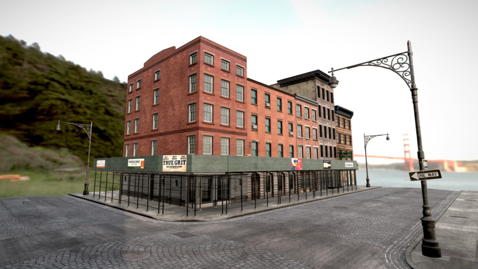 (I am doing image previews for all my paid assets for security reasons)

A small but detailed NYC scene based off NYC, Seaport, 32 Peck Slip.

Composed of a street road intersection and 12 beautiful buildings. 5 of them are high poly SoHo NYC buildings. 

I've made each individual building easily accessible so you can dissect it/add new features to it for your personal projects however you desire. 
Have a nice day. 👍

Formats:
.blend
.obj