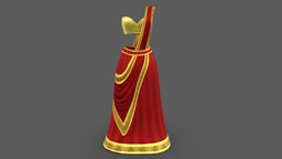 Female Floor Length Traditional Saree Dress red, indian, fashion, girls, clothes, wedding, dress, gown, traditional, yellow, womens, wear, pakistani, saree, pbr, low, poly, female, gold, royal, lehenga, bralet