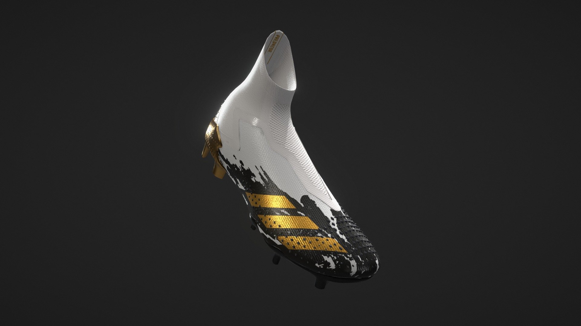 EN | The brand new Adidas Predator Mutator 20+ football boot modelled in 3Ds Max, unwrapped in Unfold 3D and textured in Substance Painter.
//IMPORTANT NOTES//
This model is an artistic interpretation of the original one made entirely by myself. The model is ready to sub-divide. Transparency and sub-surface scattering materials are not included. Take in consideration that the Demon Skin (rubber spikes on the front part) are NOT unwrapped which means that the rubber material is not included neither.  

ES | El flamante botín Predator Mutator 20+ de Adidas modelado en 3Ds Max, UVs realizadas en Unfold 3D y texturizado en Substance Painter.
//NOTAS IMPORTANTES//
Este modelo es una interpretación artística realizada completamente por mi persona. El modelo está listo para sub-dividir. Materiales transparentes y SSS no incluidos. Tomar en consideración que el Demon Skin (espinas de goma en la parte frontal) NO poseen UVs, lo que significa que tampoco incluyen su material de goma correspondiente.