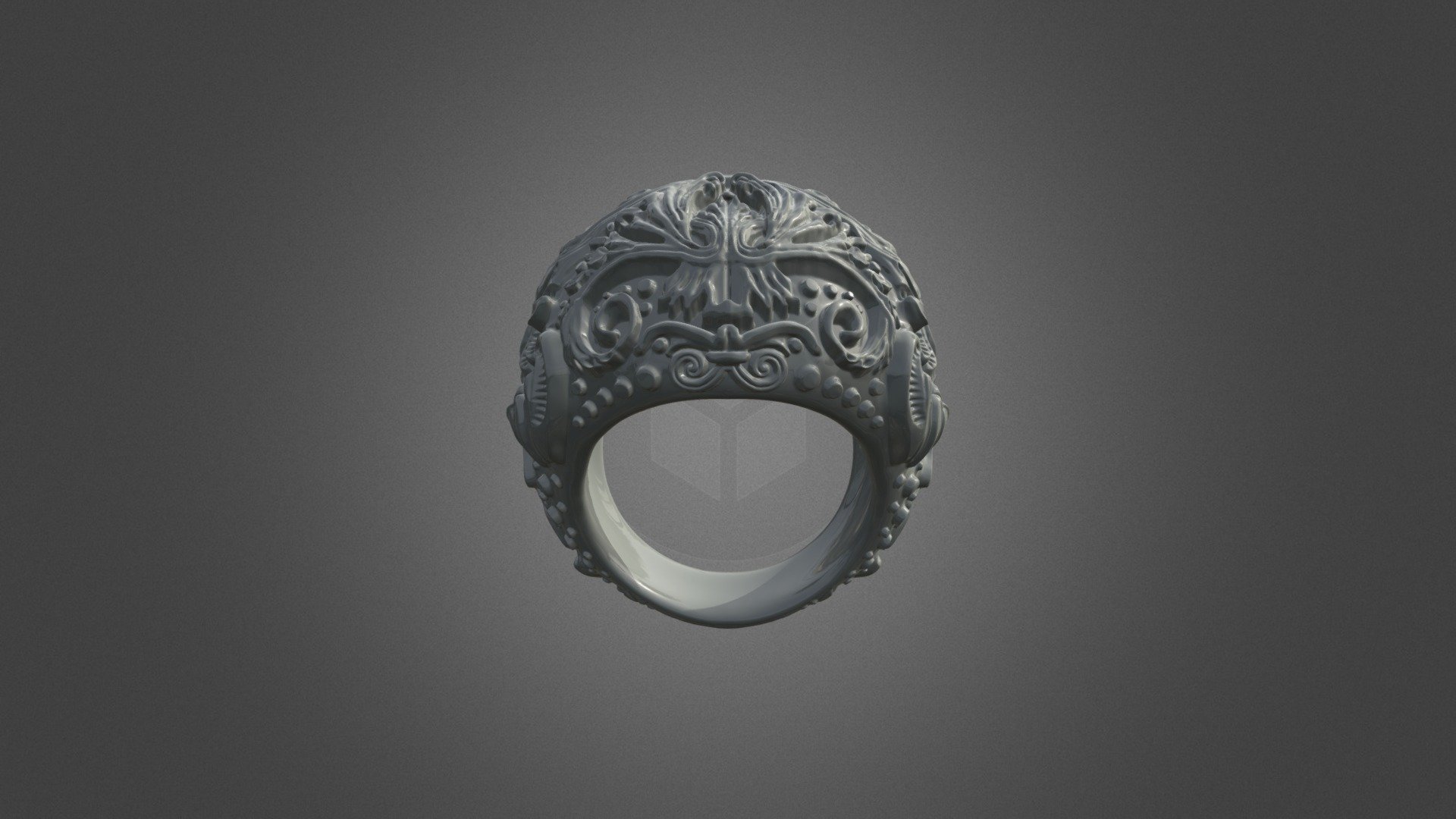 Highly detailed very ornate ring the I sculpted in the likeness of old school scrollwork for that medieval design and look. This ring is made from Argentinium Silver that has the hardness and strength of an alloy with a higher silver content than traditional sterling silver, delivering very white color, high reflectivity and hardness, which makes Jewelry made with this alloy particularly resistant to wear and scratching. The artwork of this ring in silver has been made in the same way the medieval silversmiths did according to the ancient traditions of lost wax casting. It is a solid back ring, not hallowed out under the designs, with scrollwork ranging from 2.5mm to 5mm solid around the ring, a full 30 grams of silver.   The Greenman is primarily interpreted as a symbol of rebirth, representing the cycle of growth each spring.  . Available in Silver at -link removed-