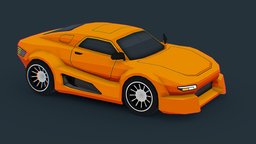 LowPoly - Street Race Car. unityassets, race-car, street-race-car, unity3d, cartoon, blender3d, gameasset, street