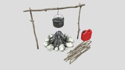 Campfire camping, fishing, picnic, pit, army, cook, flame, camp, travel, outdoor, journey, fuel, rest, fire, tank, nature, firewood, hike, campfire, fire-pit