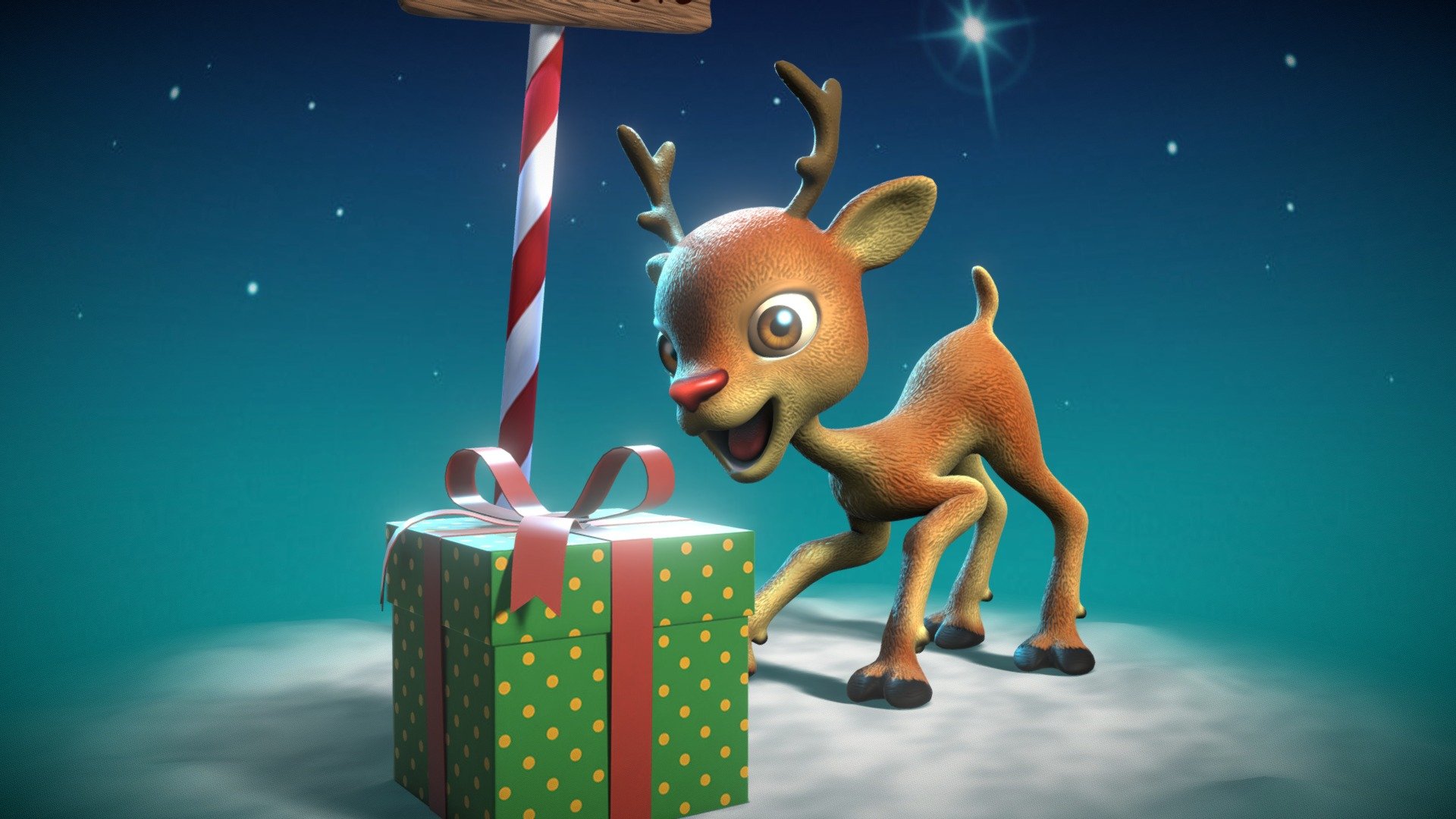 AVAILABLE AT MY SUPERHIVE SHOP! 

Rudolph the Red Nosed Reindeer re-imagined as a cute baby Christmas character. 

