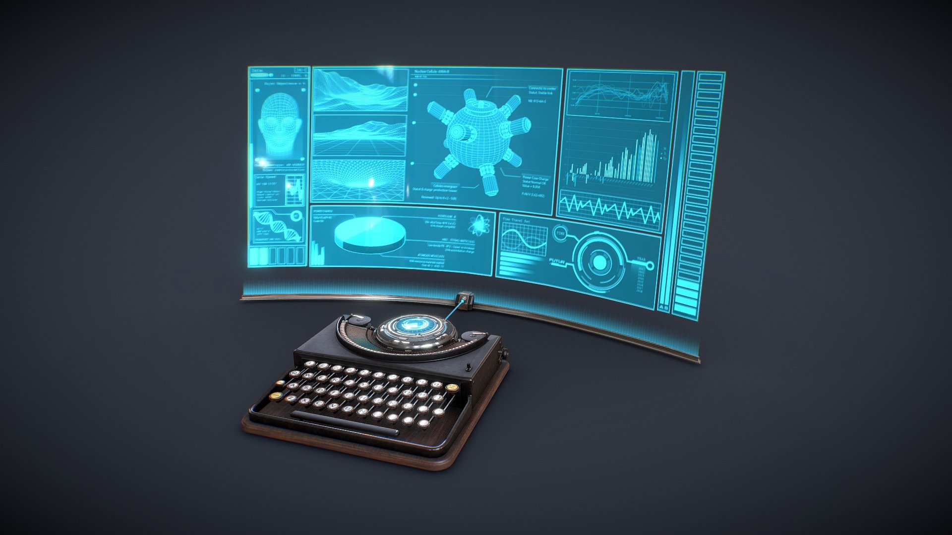 Hello all :) This is an original computer concept for a victorian project. It is a mix with an old typewriter machine and a futuristic computer. One of the props that will show well the time traveling mood mixing differents technologies.

Made with Maya, PS and Substance.

You will find in the package Scene file, FBX and 2k Textures.
If you have any customs need, please feel free to contact me.