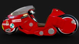 Kaneda's Bike From Movie Akira 1988 bike, racer, cars, akira, speed, sports, cyberpunk, sportscar, kaneda, vehicle, sci-fi, anime, race, akirabike, animevehicle