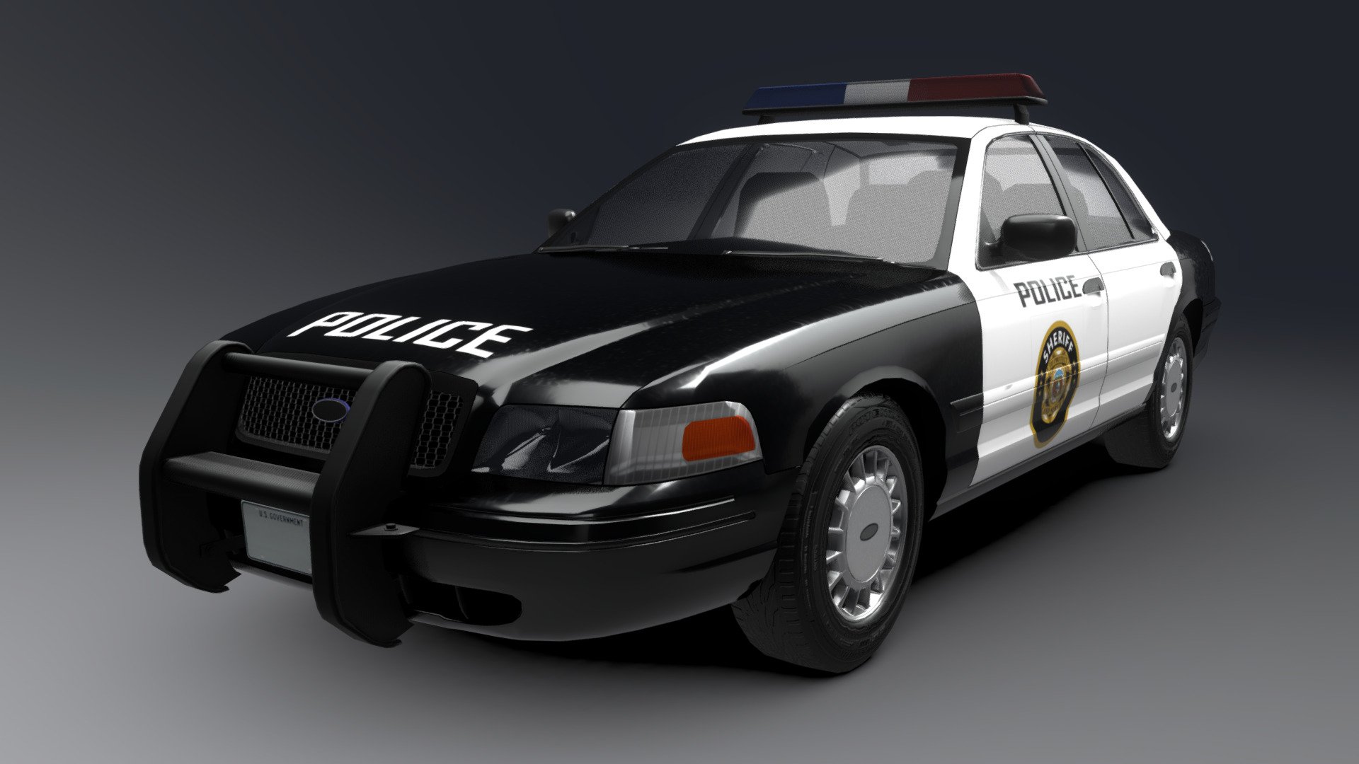 Another reupload from the past. 
A crown-vic police car inspired from IRL cars and game police cars.