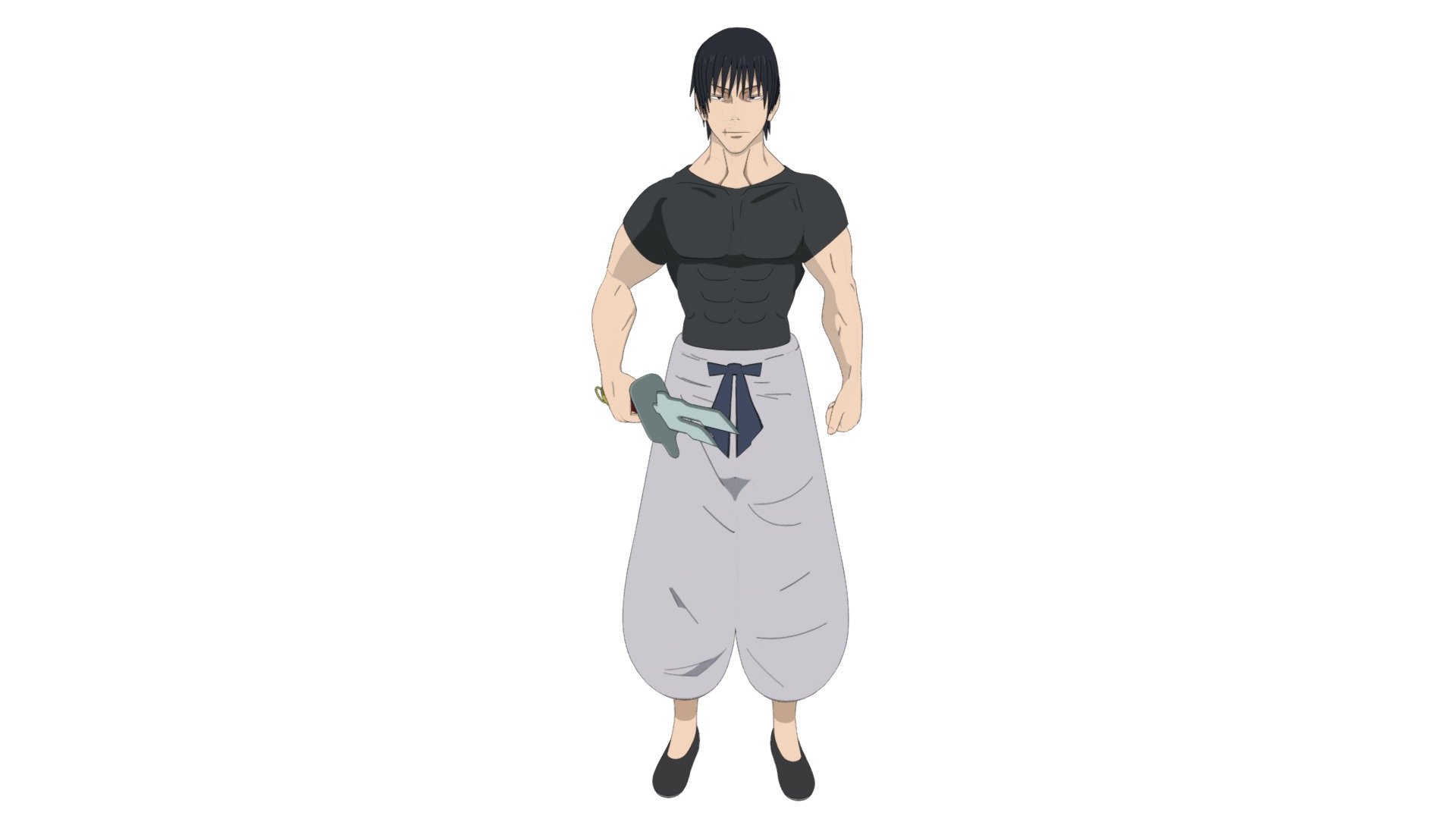 Please do not reupload or redistribute this model.

Toji Fushiguro from Jujutsu Kaisen.

Modelled, Rigged, Textured and Posed in Blender.

Once you open the blender file. Select the Rig from the scene collection, navigate to ‘pose mode’ with the rig selected, pose > clear transform > all which resets the bones to their default position leaving you with a t-pose, ready for animation.

Thanks for your purchase if you make one!

Problems with my sketchfab store, buy on cgtrader, sometimes on discount on cgtrader under godfreywilliams.