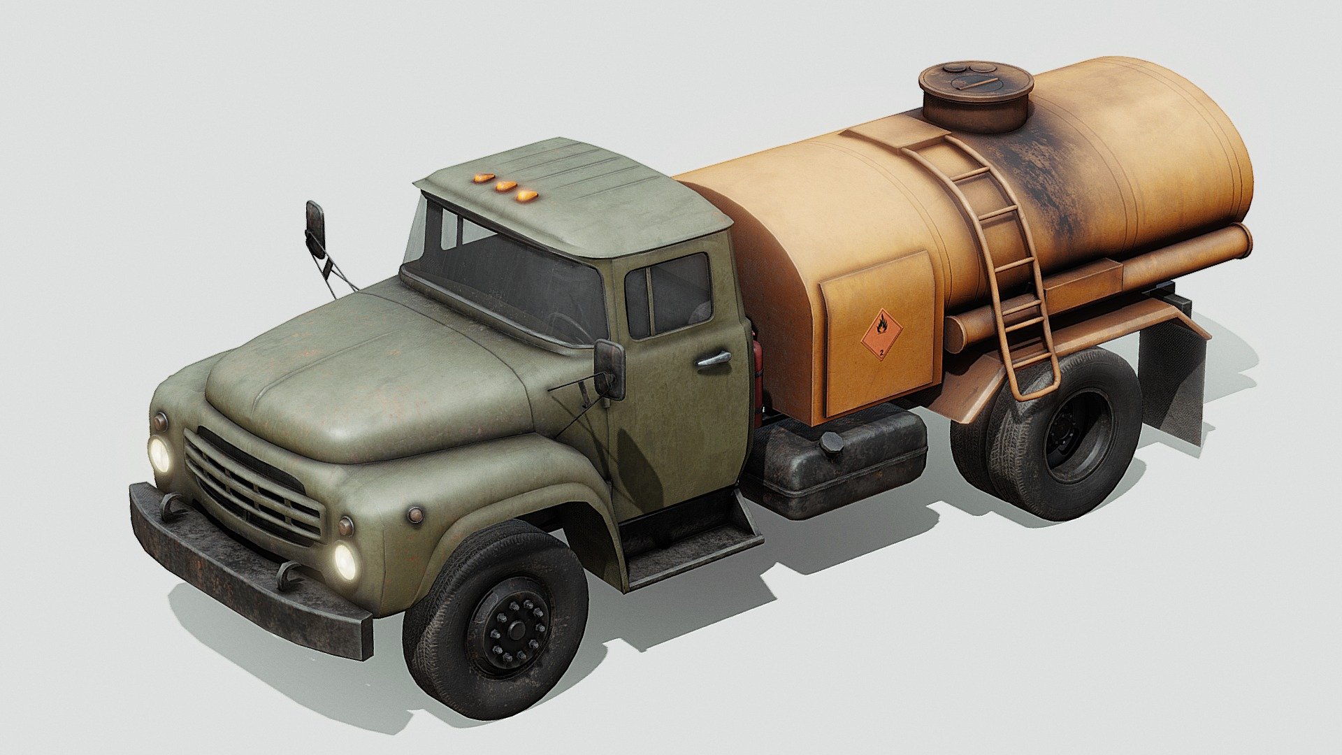 A tank truck, gas truck, fuel truck, or tanker truck (American English) or tanker (British English) is a motor vehicle designed to carry liquids or gases on roads. The largest such vehicles are similar to railroad tank cars, which are also designed to carry liquid loads. Many variants exist due to the wide variety of liquids that can be transported. Tank trucks tend to be large; they may be insulated or non-insulated; pressurized or non-pressurized; and designed for single or multiple loads (often by means of internal divisions in their tank).