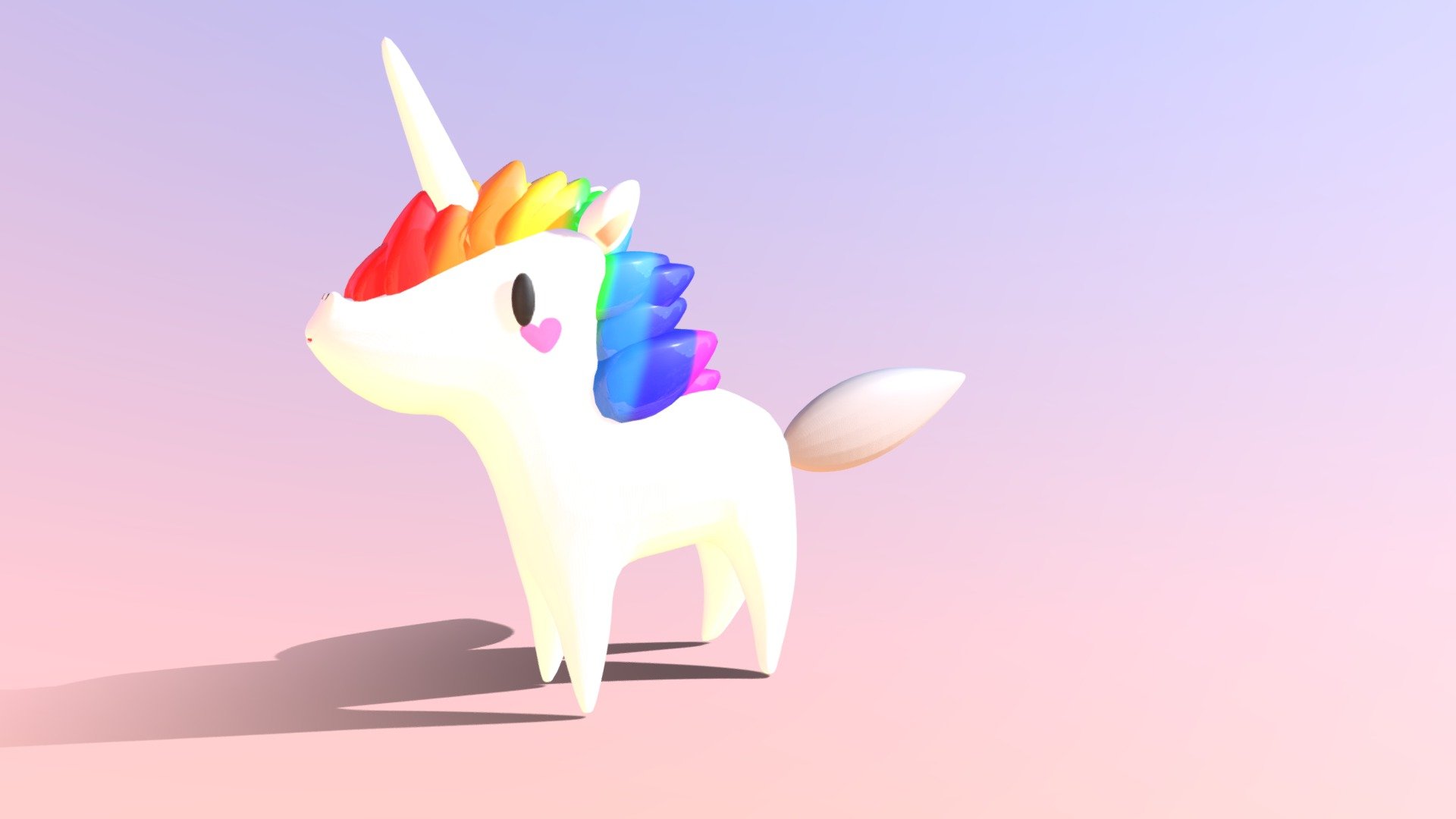 Basic Unicorn Character with rig and animations.