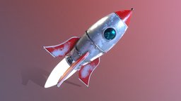 Space Rocket universe, flight, galaxy, fire, rocket, printing3d, substancepainter, substance, ship, space