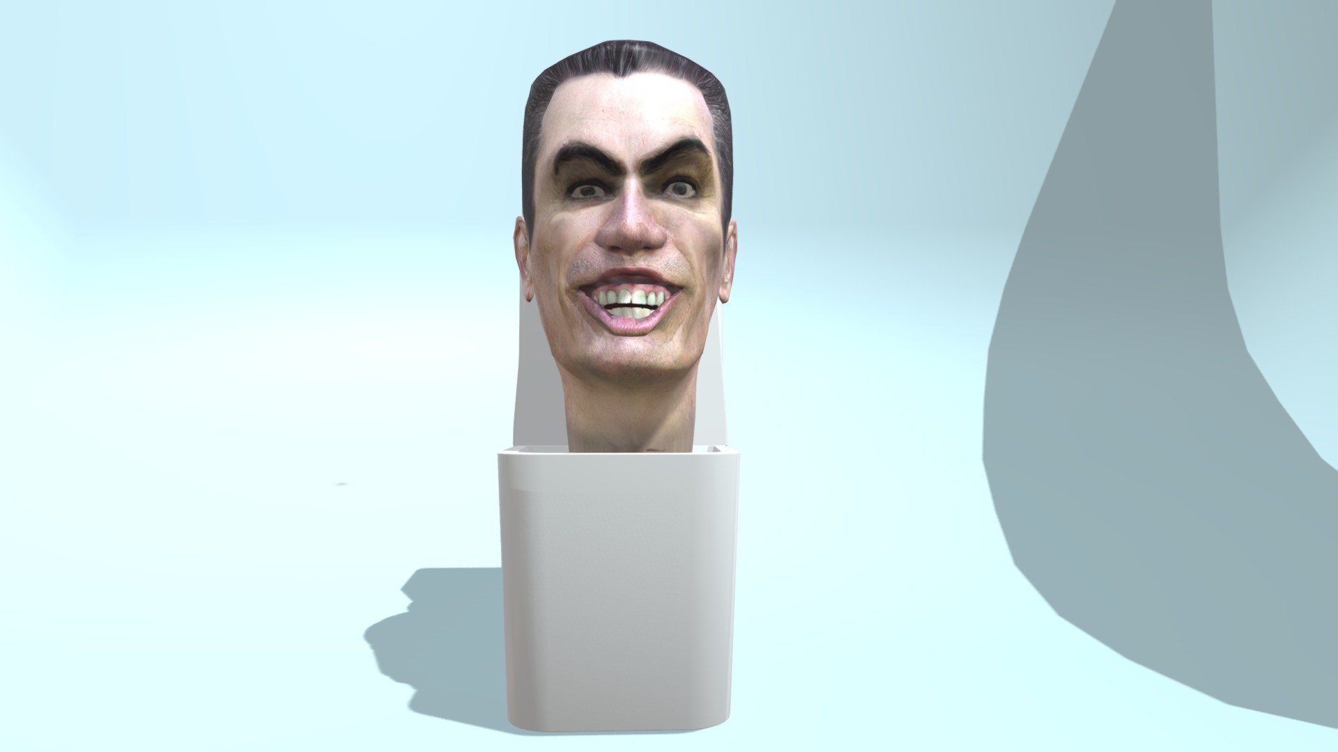 boss toilet from skibidi toilet meme from youtube, it's very uniqe character and all youtube love it.
the model is fully rigged and ready to animate, the body is rigged with bones and the face with key values.
be creative with it and make the toilet team win :) 
you can download the model on cgtrades .
enjoy.