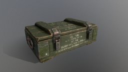 Soviet Weapons Ammo Crate Box Animated Low Poly crate, ww2, soviet, retro, russian, peace, old, box, ussr, ukraine, ammunition, weapon, war