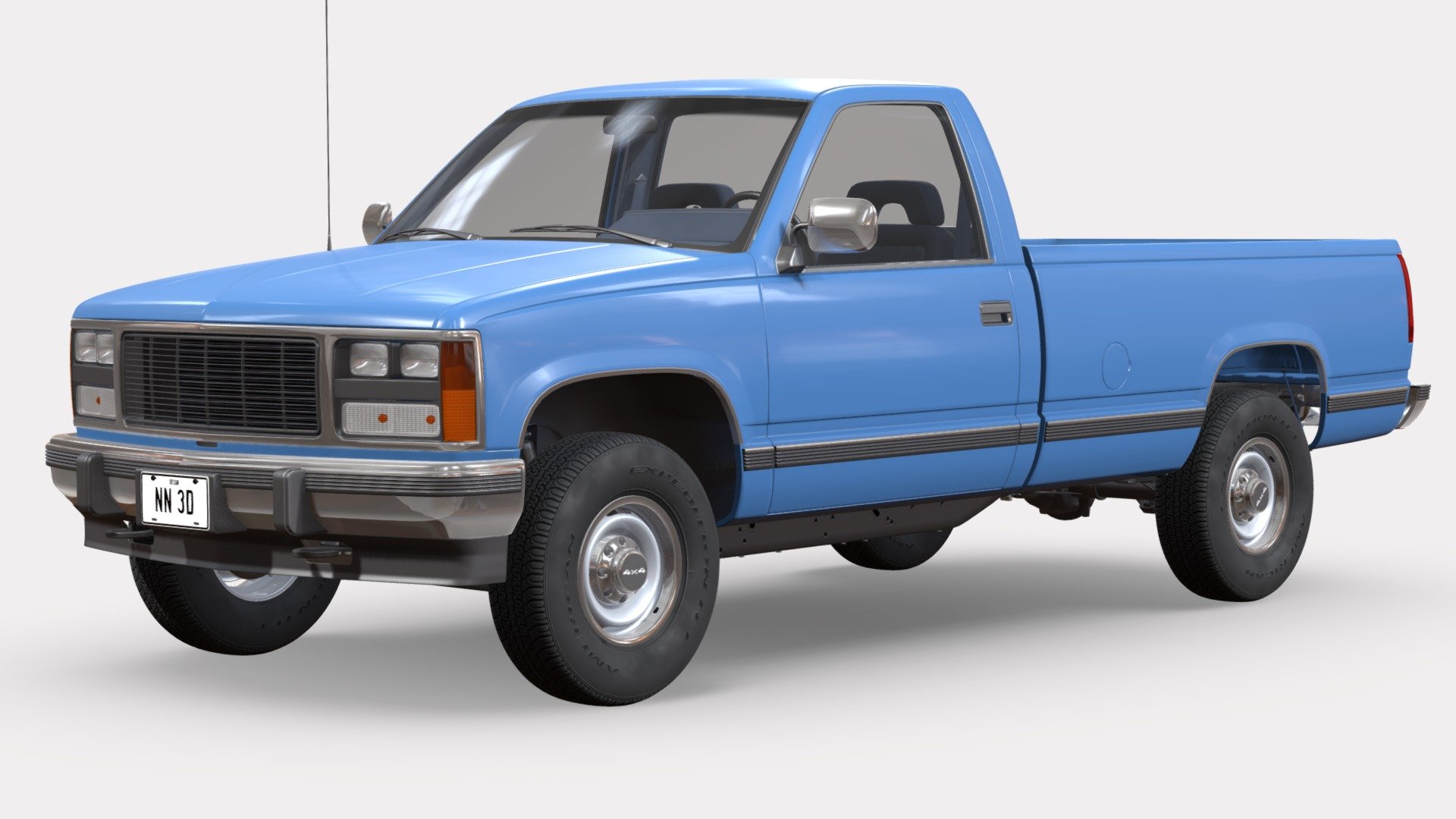The Sketchfab marketplace has moved to FAB.com, go to NN 3D store page to get acces to all the models from this catajog.

3D model of a heavy duty long bed pickup truck.

The truck's high detail exterior and interior are great for close up renders and the undercarriage has enough visible parts for close range shots.

The model was created with 3DS Max 2016 using the open subdivision modifier which has been left in the stack to adjust the level of detail.

There are also included HI and LO poly versions in Blender format with textures.

Exchange files included: FBX and OBJ with HI and LO poly versions, 3DS only with LO poly version.

SPECIFICATIONS:

All textures are included and mapped in all files but they will render like the preview images only in 3DSMax and Blender versions with V-Ray and Cycles respectively, the rest of the files might have to be adjusted depending on the software you are using.